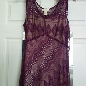 Plum lace maxi dress